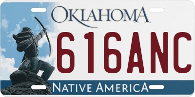 OK license plate 616ANC