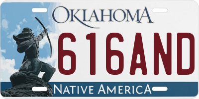 OK license plate 616AND