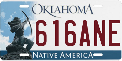 OK license plate 616ANE