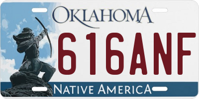 OK license plate 616ANF