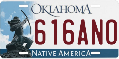 OK license plate 616ANO