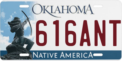 OK license plate 616ANT
