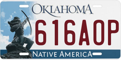 OK license plate 616AOP