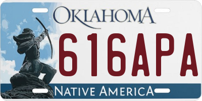 OK license plate 616APA