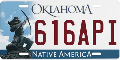 OK license plate 616API