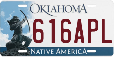 OK license plate 616APL