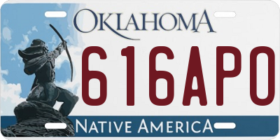 OK license plate 616APO