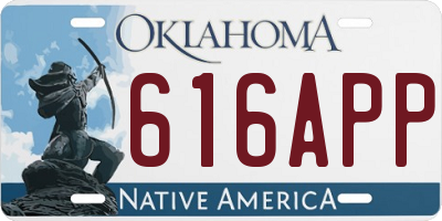 OK license plate 616APP