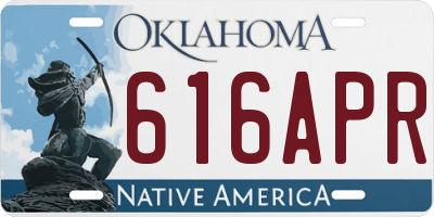 OK license plate 616APR