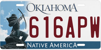 OK license plate 616APW