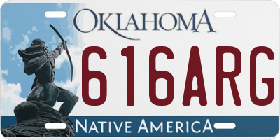 OK license plate 616ARG