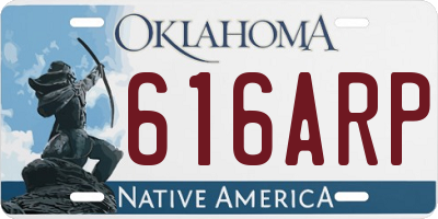 OK license plate 616ARP