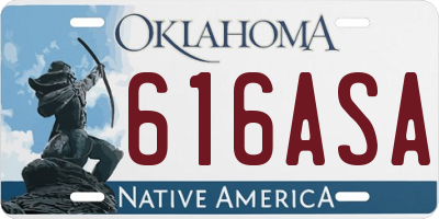 OK license plate 616ASA