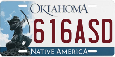 OK license plate 616ASD