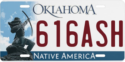 OK license plate 616ASH