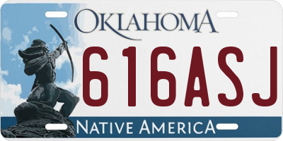 OK license plate 616ASJ