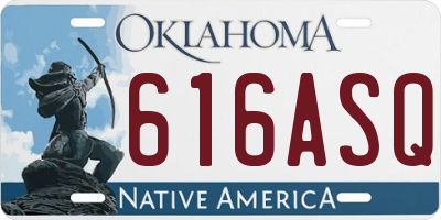 OK license plate 616ASQ
