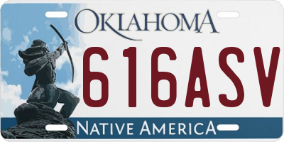 OK license plate 616ASV