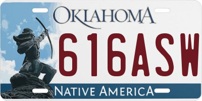 OK license plate 616ASW