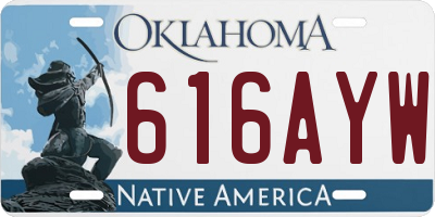 OK license plate 616AYW