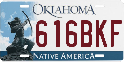 OK license plate 616BKF