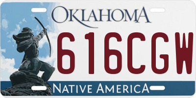 OK license plate 616CGW