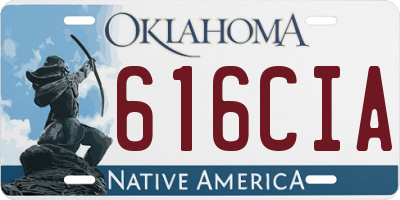 OK license plate 616CIA