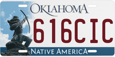OK license plate 616CIC