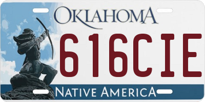 OK license plate 616CIE