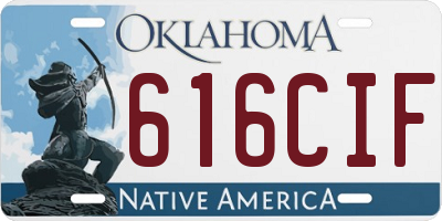 OK license plate 616CIF
