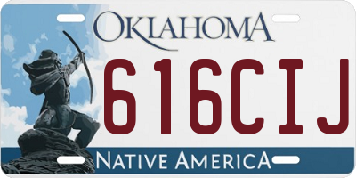 OK license plate 616CIJ