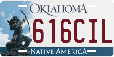 OK license plate 616CIL
