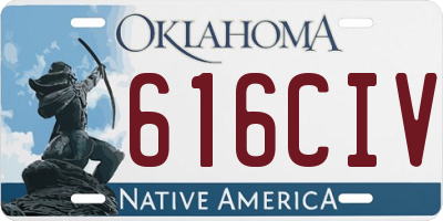 OK license plate 616CIV