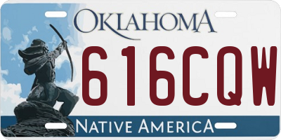 OK license plate 616CQW