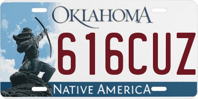 OK license plate 616CUZ