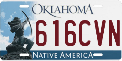 OK license plate 616CVN