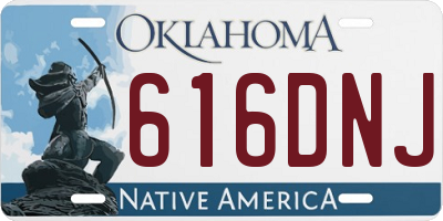 OK license plate 616DNJ