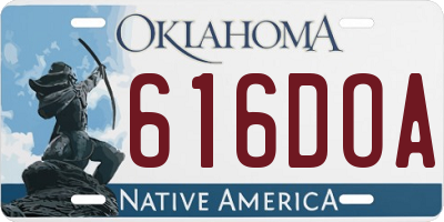 OK license plate 616DOA
