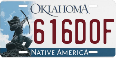 OK license plate 616DOF
