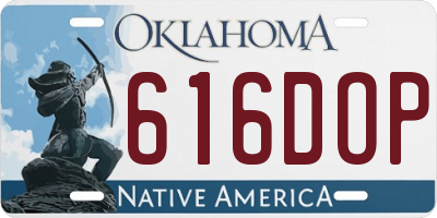OK license plate 616DOP
