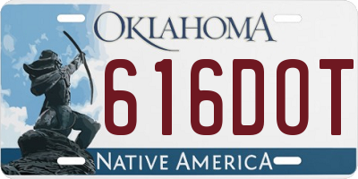 OK license plate 616DOT