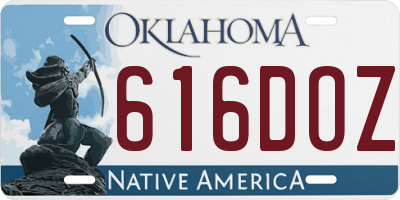 OK license plate 616DOZ