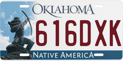 OK license plate 616DXK