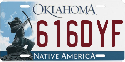OK license plate 616DYF