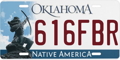 OK license plate 616FBR