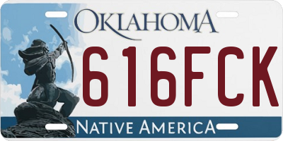 OK license plate 616FCK