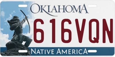 OK license plate 616VQN