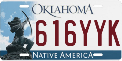OK license plate 616YYK