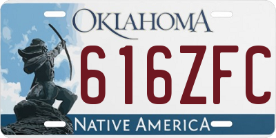 OK license plate 616ZFC