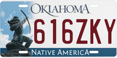OK license plate 616ZKY